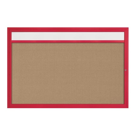 United Visual Products Slim Enclosed Corkboard, 36"x36", Bronze Alum Frame/Forbo UVEB3636-BRONZE-FORBO